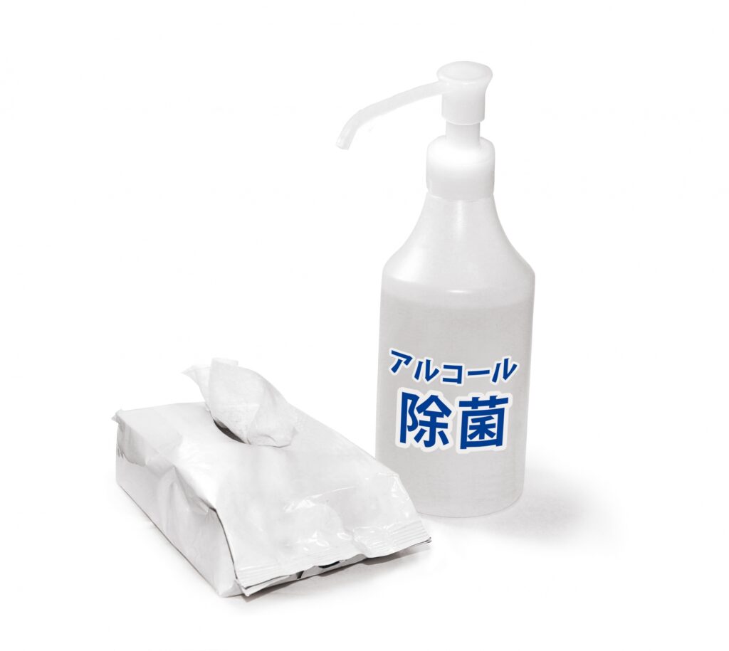 ウェットシートとアルコール除菌