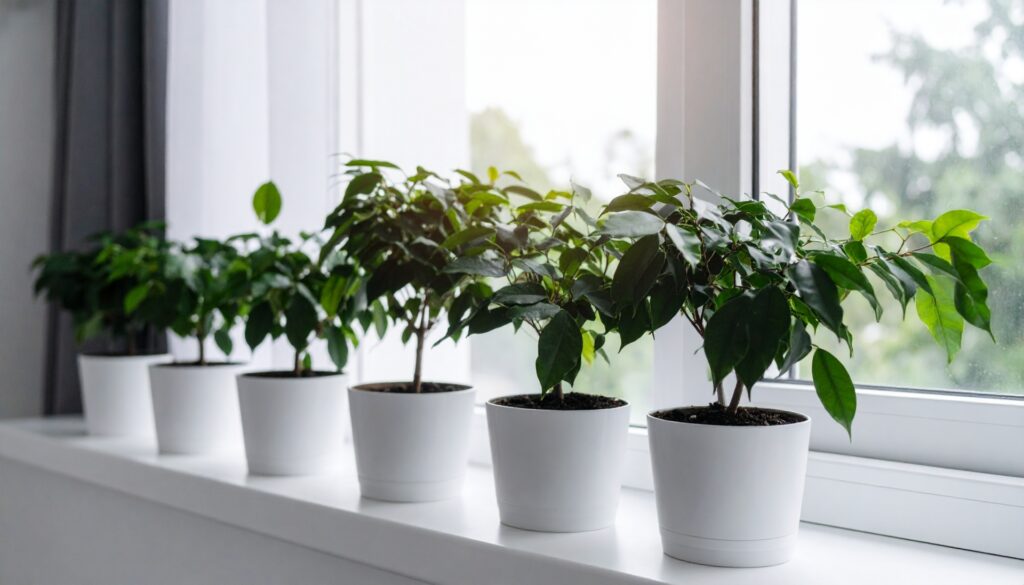 窓辺　観葉植物6個